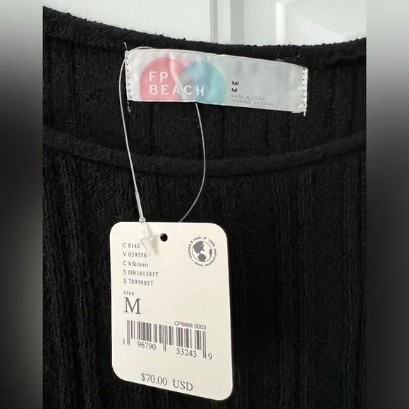 Free People black tunic babydoll sweater - Picture 2 of 5